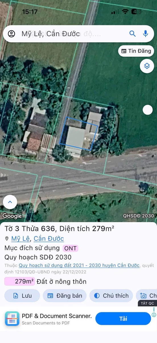 Bán đất mặt tiền Tỉnh Lộ 830 1350m² Cần Đước - Ảnh 1