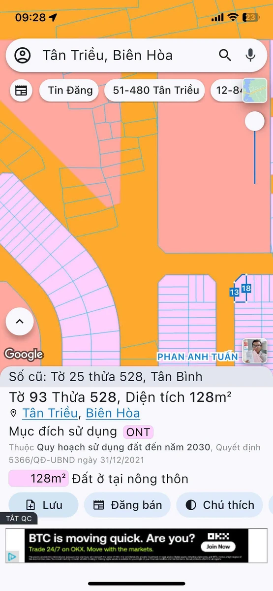 Bán lô góc 2 mặt tiền 128m2 Phường Tân Triều 2 tỷ 399 triệu - Ảnh thu nhỏ 2
