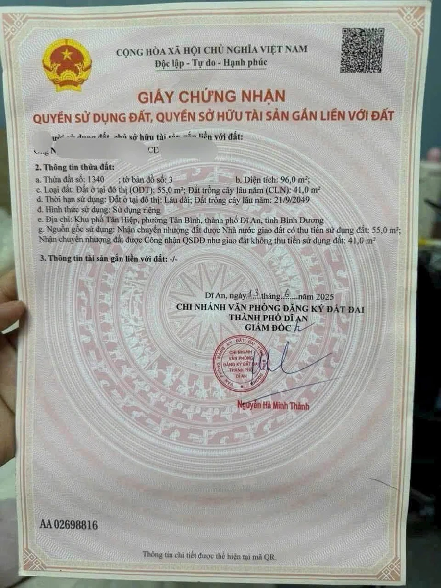 Bán đất mặt tiền Trương Văn Vĩnh Dĩ An 96m² - Ảnh thu nhỏ 2