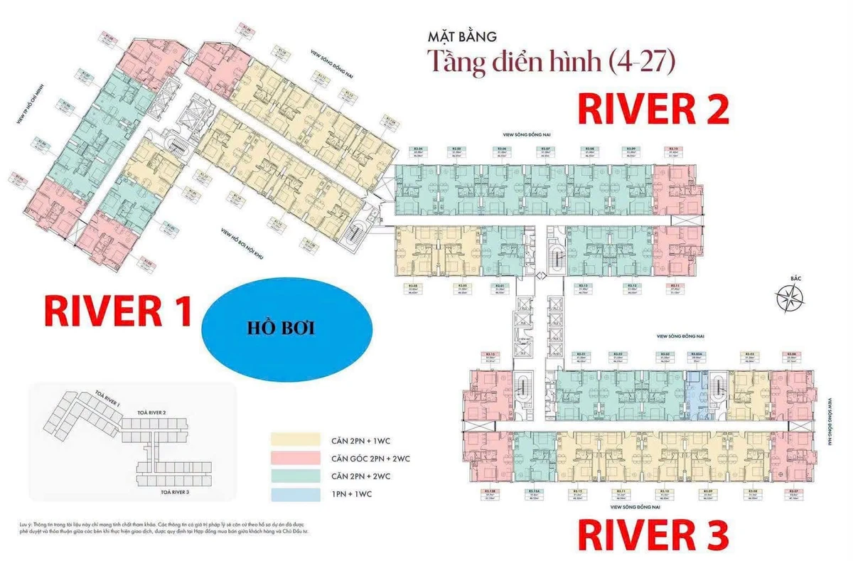 Bán căn hộ 2PN Fresia Riverside Biên Hòa 51.5m2 giá 2,03 tỷ, view sông Đồng Nai - Ảnh thu nhỏ 3