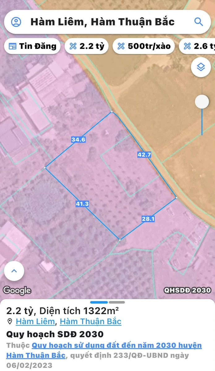 Bán đất 1300m2 giá 2,2 tỷ tại Thôn 1, Hàm Liêm, gần khu công nghiệp - Ảnh thu nhỏ 4