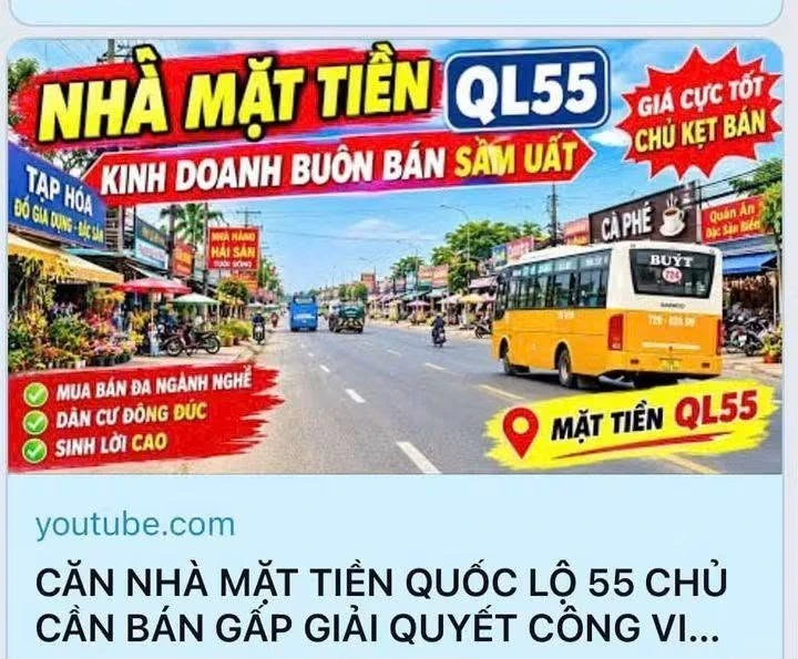 Bán nhà cấp 4 mặt tiền QL55, 250m², 2PN, Đất Đỏ, Hồ Chí Minh - Ảnh 1