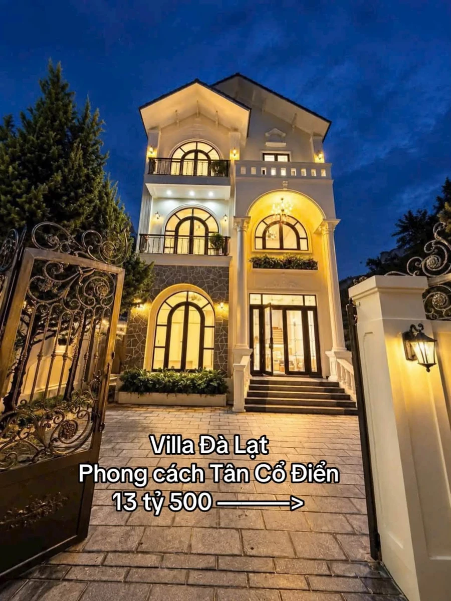Villa tân cổ điển 226m² 5PN Đà Lạt 13.5 tỷ - Ảnh 1