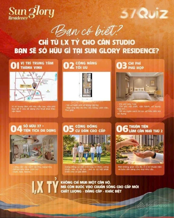 Bạn có biết? Chỉ từ 1,X tỷ sở hữu gì tại Sun Glory Residence?