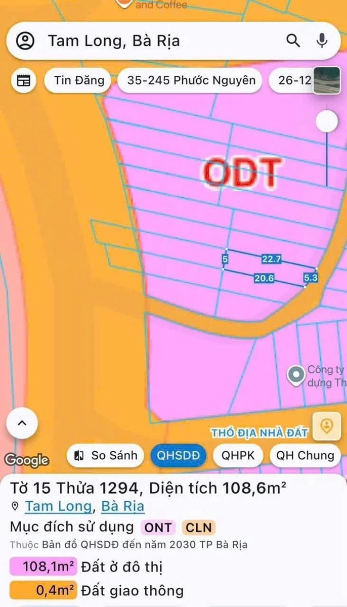 Bán đất Hòa Long Bà Rịa 108m², 1 tỷ 500 triệu - Ảnh thu nhỏ 2