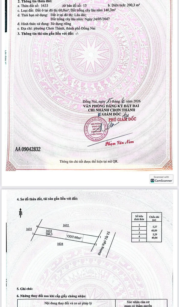 Bán đất 60m2 đường Ngô Tất Tố Chơn Thành 1 tỷ - Ảnh thu nhỏ 4