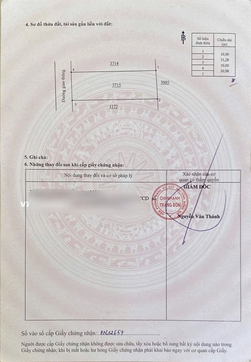 Bán đất thổ cư 311m2 An Viễn, Đồng Nai - Ảnh 1
