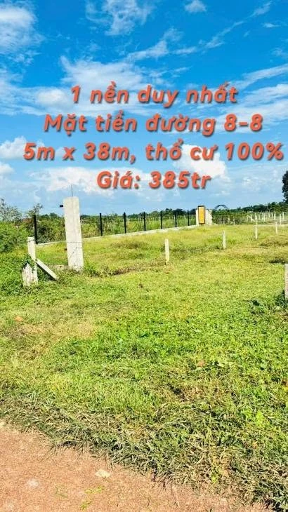 Bán nền đất mặt tiền 5x38m tại Xã Phan, Tây Ninh - 385 triệu - Ảnh 1