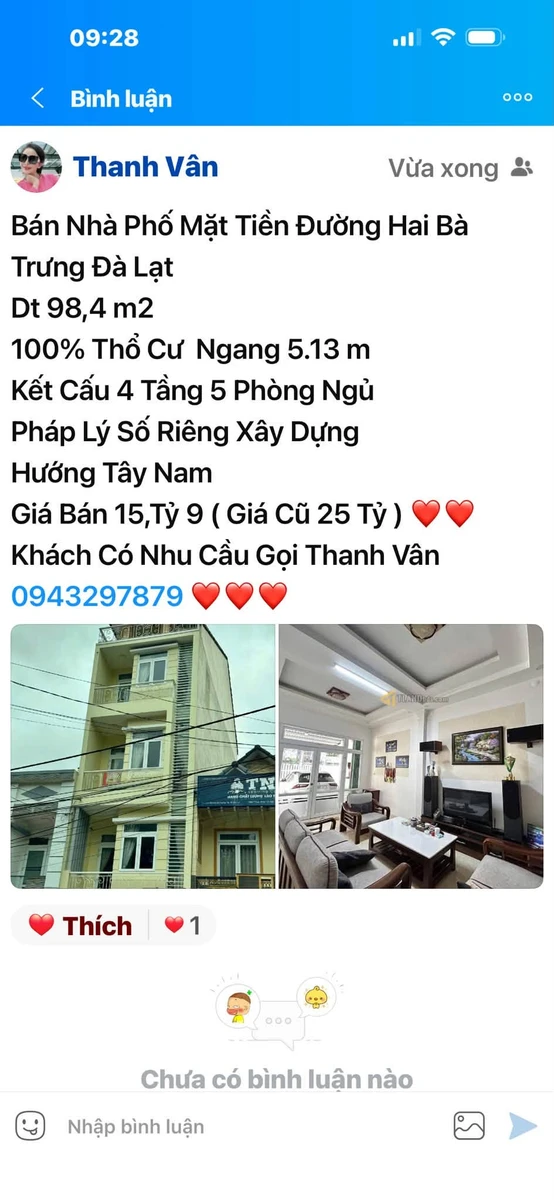 Bán nhà mặt phố Đà Lạt, 98,4 m², 5 PN, 15,9 tỷ - Ảnh 1