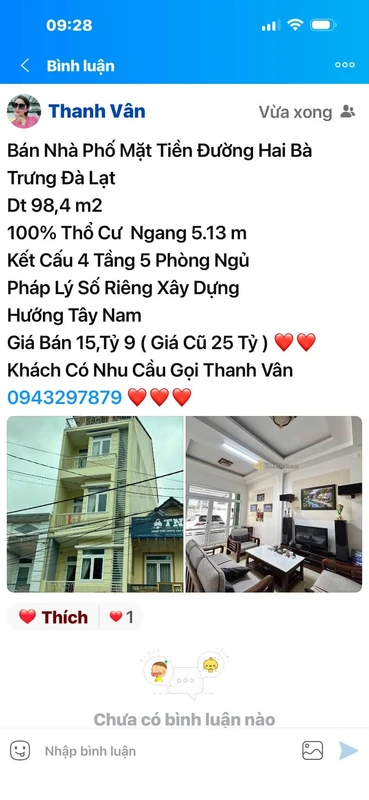 Bán nhà mặt phố Đà Lạt, 98,4 m², 5 PN, 15,9 tỷ