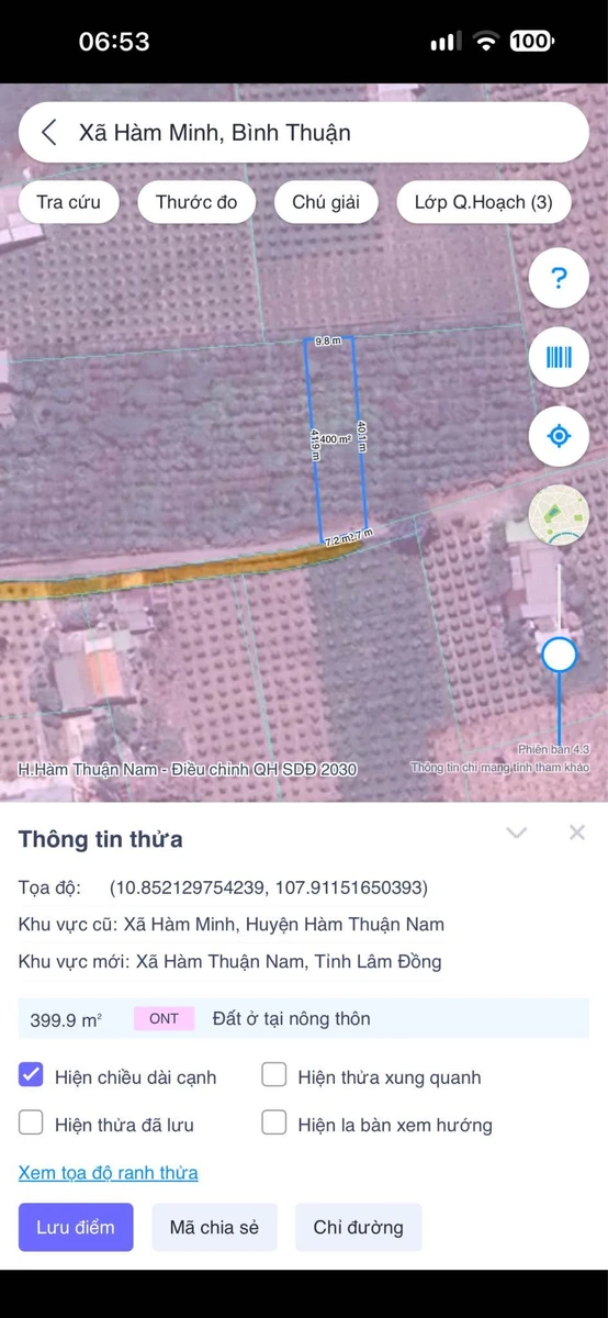 Bán đất mặt tiền Hàm Minh Bình Thuận 60m2 - Ảnh thu nhỏ 2