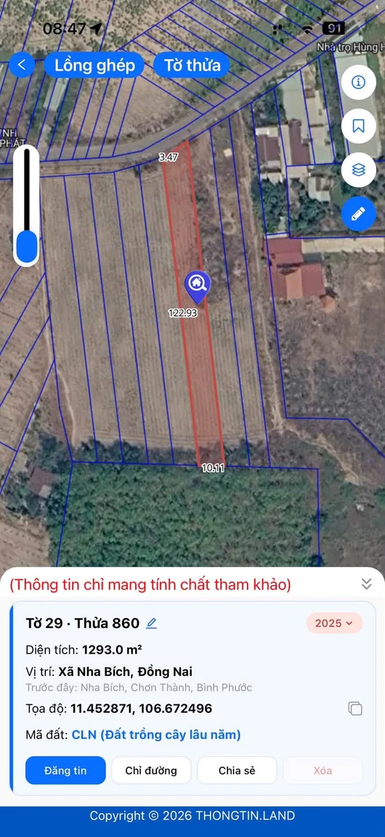 Bán đất xây kho xưởng hay trọ 10m x 120m Nha Bích Bình Dương - Ảnh thu nhỏ 5
