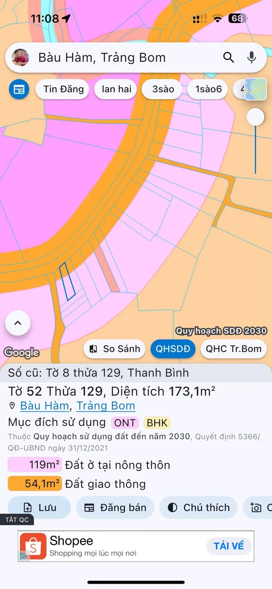 Bán đất 5,9m x 27m Bàu Hàm, Thạnh Bình - Ảnh 1
