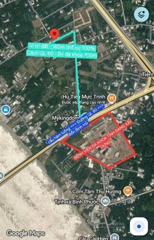 Bán nền đất 160m² Phường Bến Tre Vĩnh Long 830 triệu