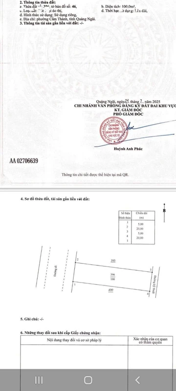 Bán đất 100m² mặt tiền Quảng Ngãi 1 tỷ 150
