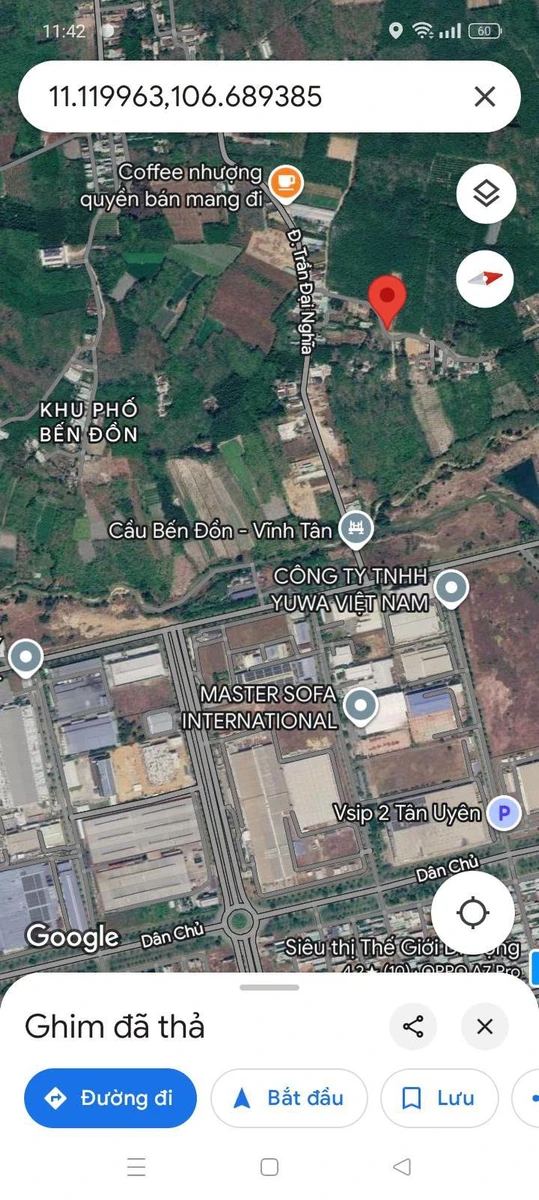 Bán đất 1208m2 gần KCN Vsip2, giá 3 tỷ - Ảnh 1