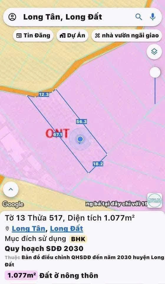 Bán đất vườn Long Tân Đất Đỏ Bà Rịa 1.077m² 2 tỷ 790 - Ảnh thu nhỏ 5