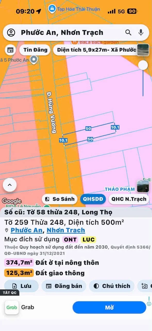 Bán mặt tiền Long Thọ 500m² 8 tỷ - Ảnh 1