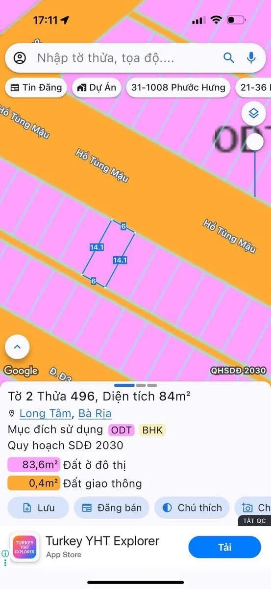 Bán lô đất mặt tiền Hồ Tùng Mậu 84m2 Bà Rịa - Ảnh thu nhỏ 2