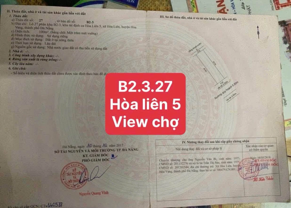 Bán đất TĐC Hoà Liên 5, 100m², 2.3 tỷ, Đà Nẵng - Ảnh 1
