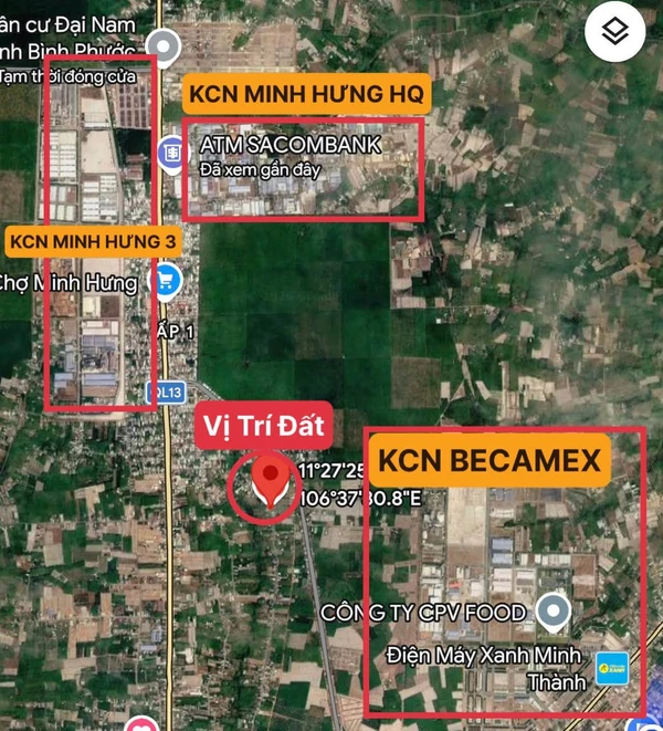 Bán đất 100m2 Đường Số 22 Minh Hưng, Bình Dương