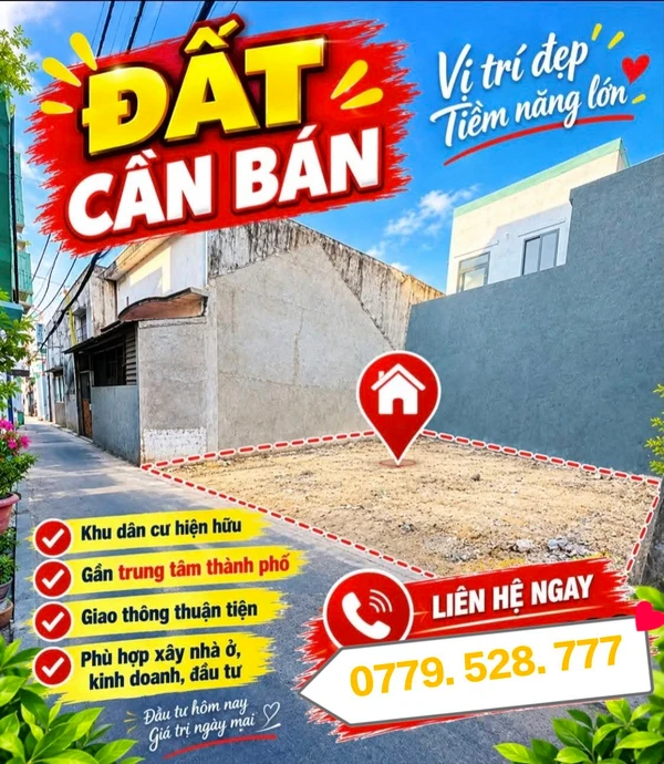 Bán đất hẻm cạnh Hoàng Văn Thụ, Quy Nhơn, 43m2, giá 2,47 tỷ