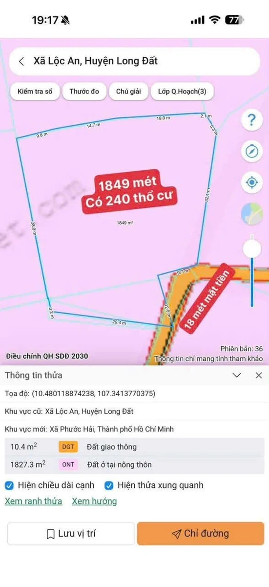 Bán đất vườn 1850m² tại Phước Hải gần biển Lộc An - Ảnh thu nhỏ 3