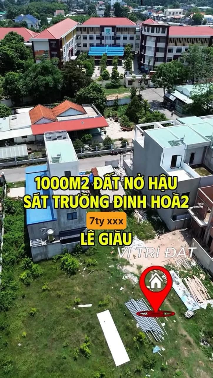 Đất mặt tiền 1.000m² Định Hòa, Bình Dương, 7 tỷ - Ảnh 1