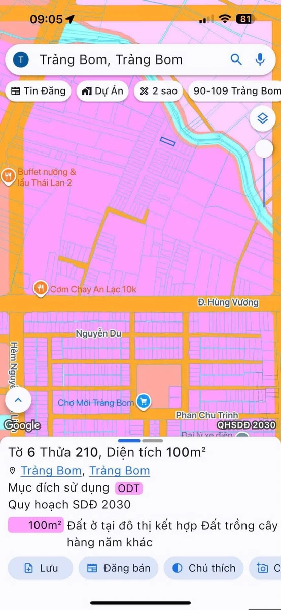 Bán lô đất 100m² Trảng Bom, Đồng Nai 1 tỷ 3 - Ảnh 1