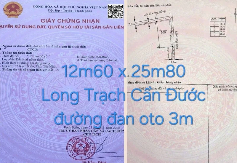 Bán đất Long Trạch Cần Dước 300m² 2 tỷ 50