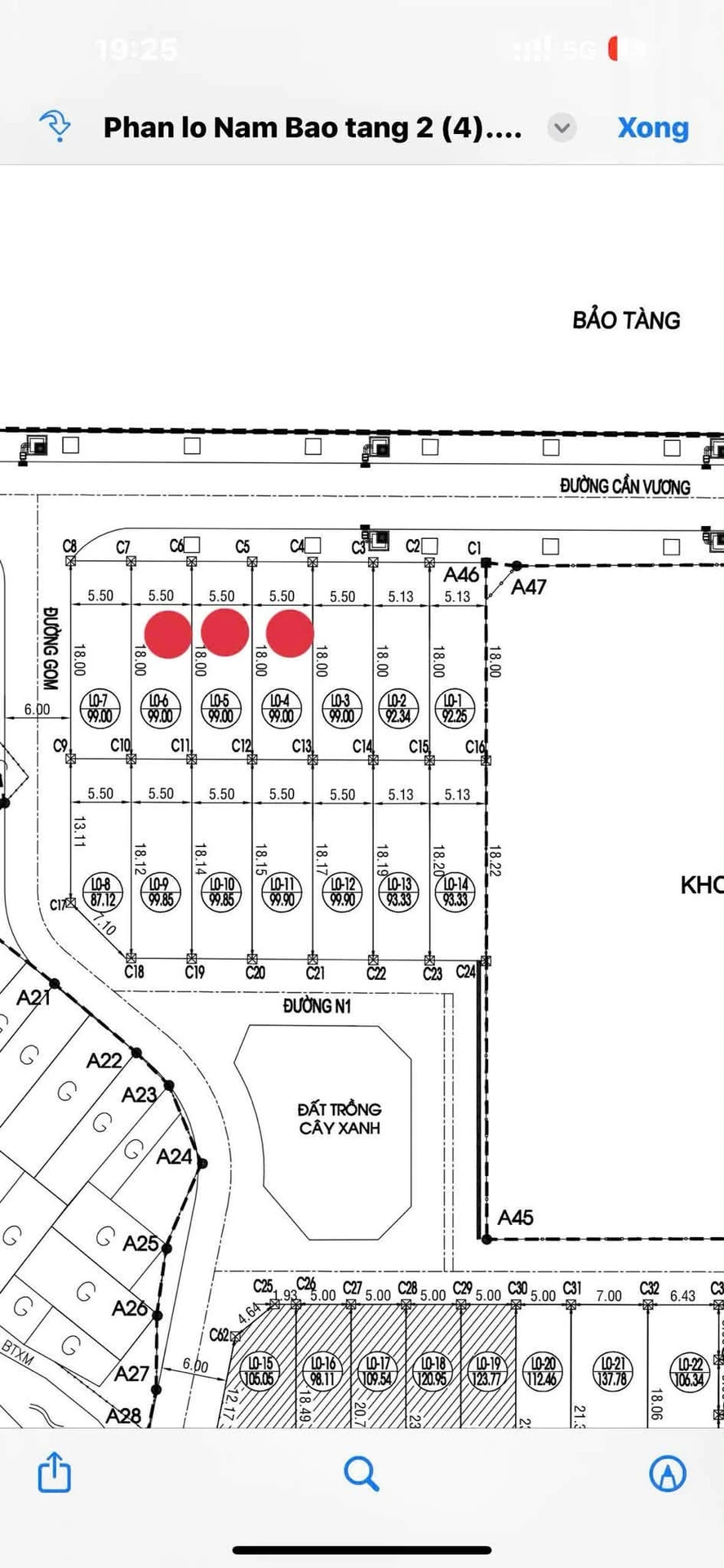 Bán 3 lô đất liền kề mặt tiền Cần Vương 99 m² - Ảnh 1