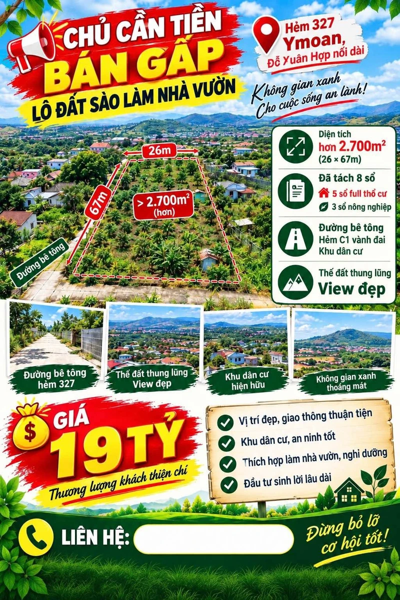 Bán quỹ đất 2,7 sào xây biệt thự ở Buôn Ma Thuột - Ảnh 1