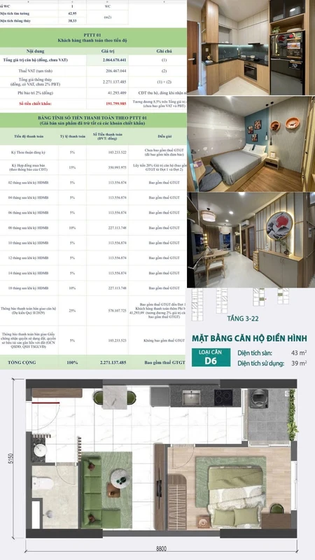 Bán căn studio 42m2, 2 tỷ 3 Biên Hoà