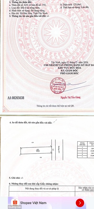 Bán lô đất 125m² mặt tiền Hải Sơn, Tây Ninh