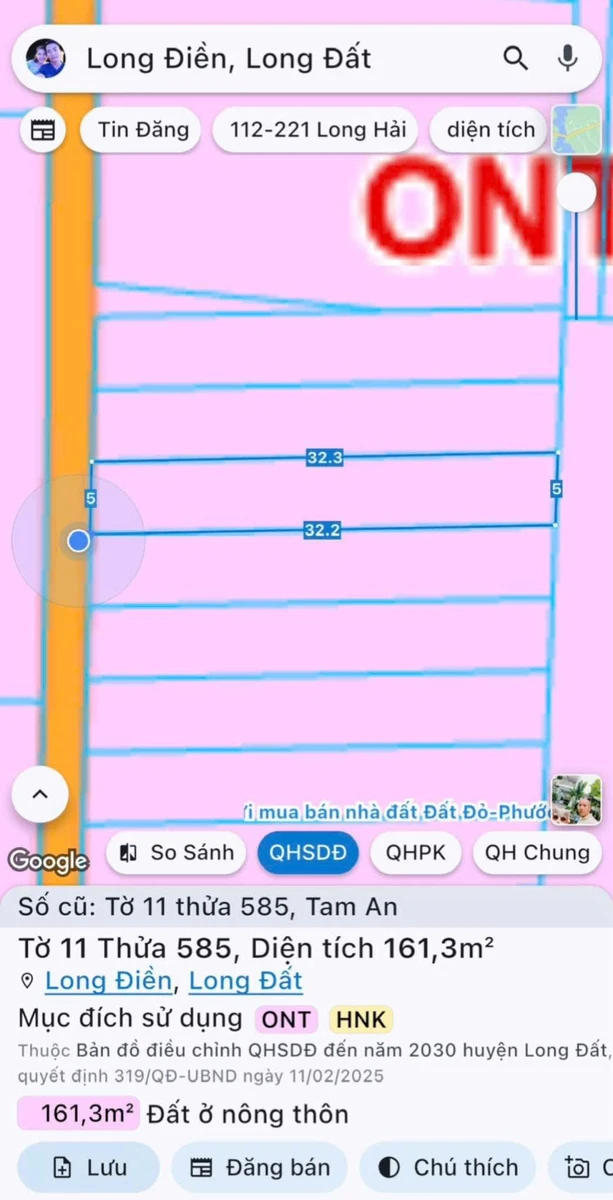 Bán đất mặt tiền Tam Phước, 160m², Nhà Bè, 890 triệu - Ảnh thu nhỏ 4