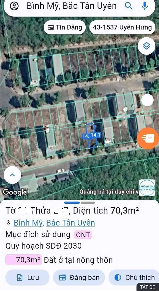 Bán lô đất 70m² Tân Uyên, Bình Dương, giá 1,18 tỷ - Ảnh thu nhỏ 2