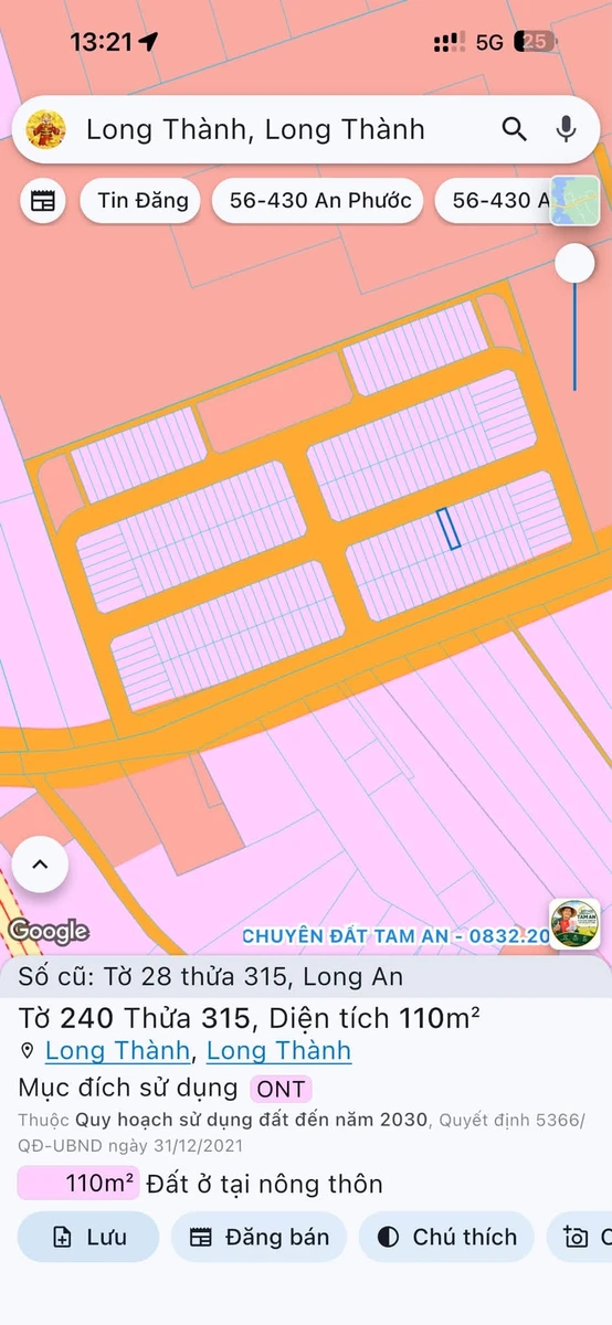 Bán đất Xã Long An Long Thành 110m2 giá 1 tỷ 5 - Ảnh thu nhỏ 2