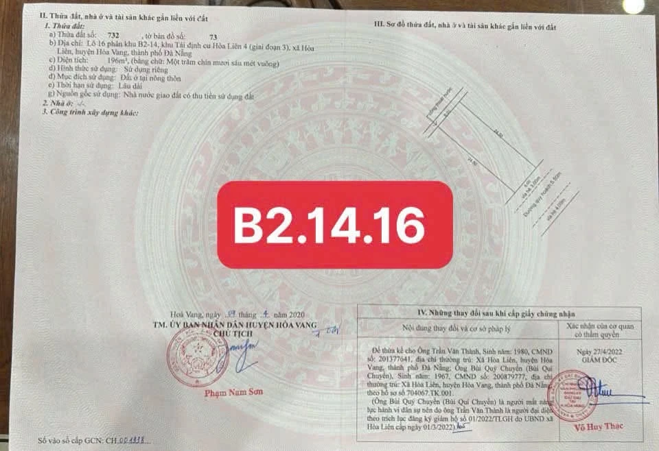 Bán đất biệt thự TĐC Hoà Liên 4, 196m2, Đà Nẵng - Ảnh 1