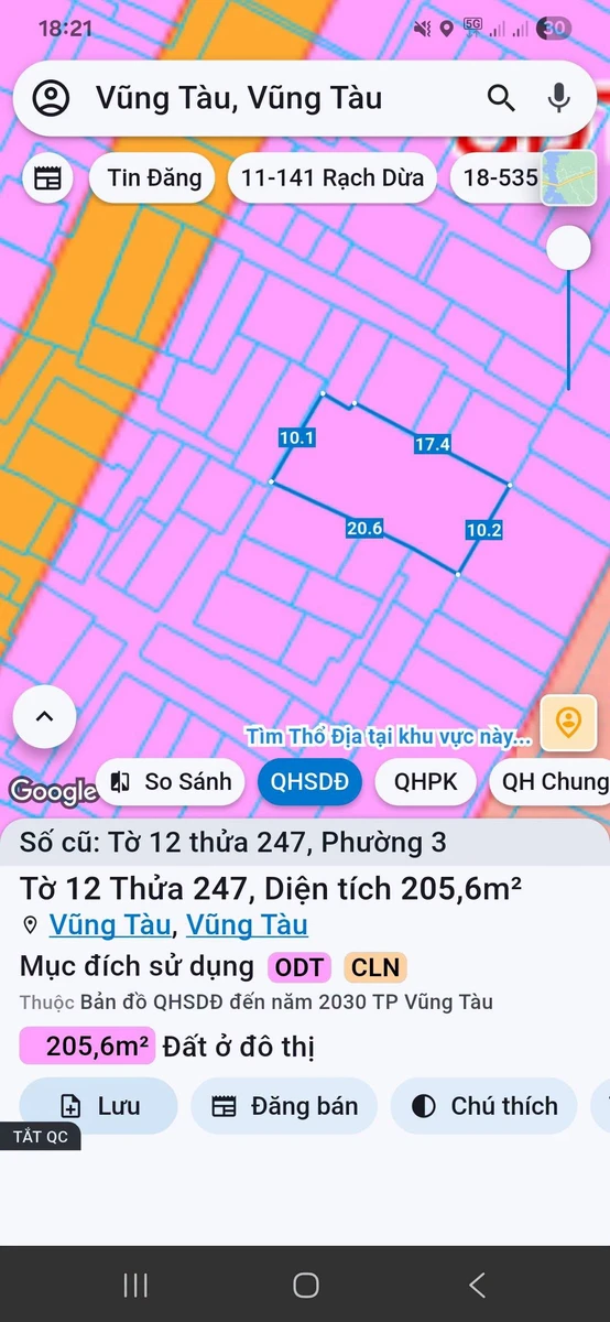 Bán đất hẻm 205m² Trương Công Định Vũng Tàu 5,5 tỷ - Ảnh thu nhỏ 4