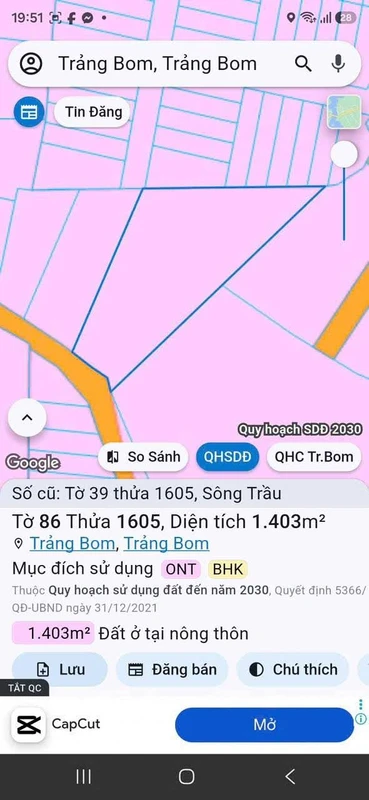 Bán đất Trảng Bom 1400m² giá 4 tỷ