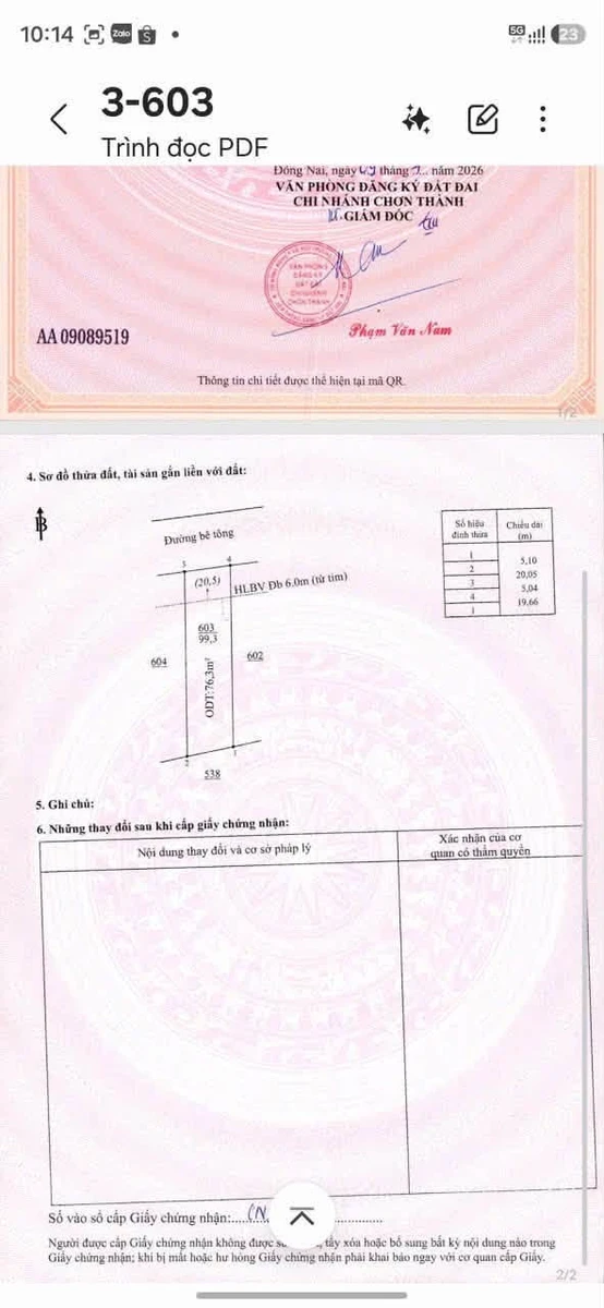 Bán đất 5x20m, 76m2 thổ cư, Chơn Thành, 440 triệu - Ảnh thu nhỏ 4
