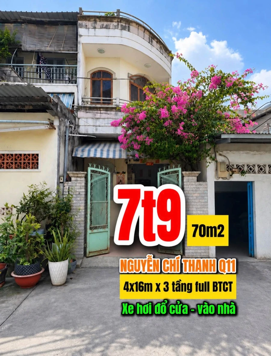 Bán nhà phố Nguyễn Chí Thanh Q11, 70m2 3 tầng - 7.9 tỷ - Ảnh 1