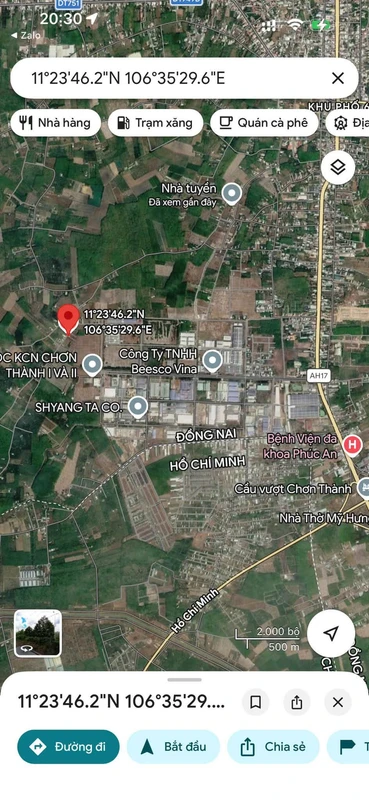 Bán đất xây trọ 375m² sát KCN Chơn Thành, 655 triệu
