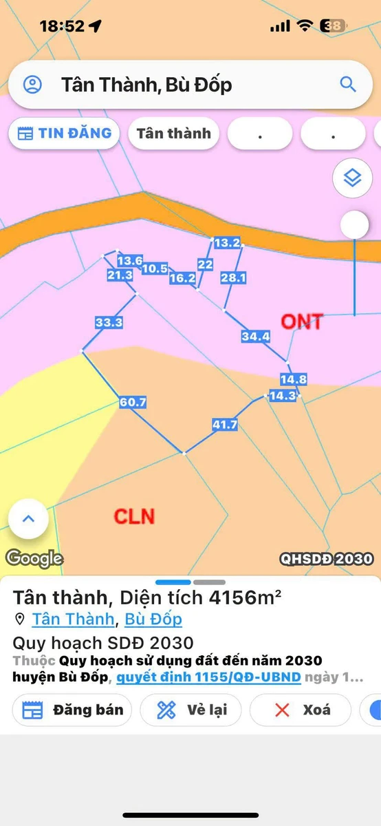 Bán đất 100m2 thổ cư, 4 sào Bù Đốp Bình Phước 570 triệu - Ảnh 1