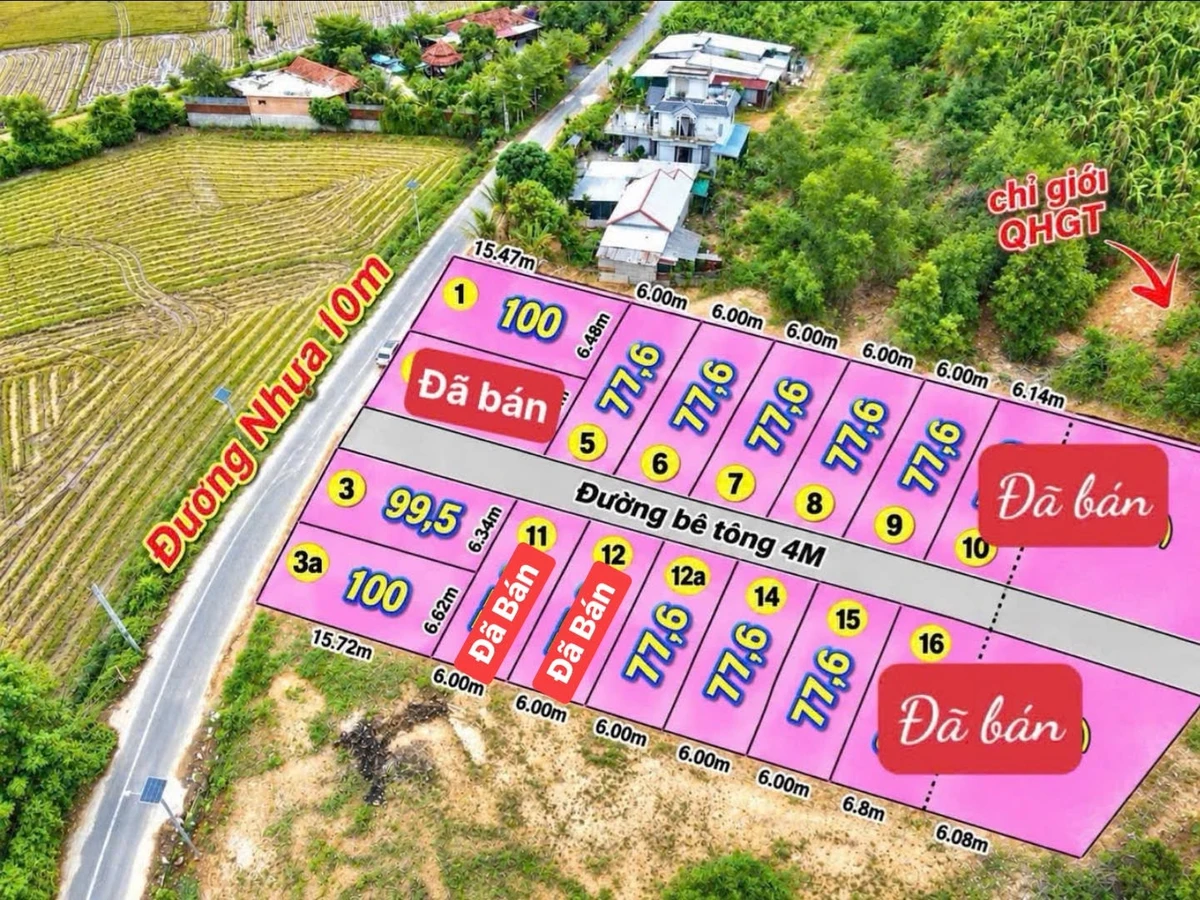 Bán đất Diên Thọ 77,6m² full thổ 395 triệu - Ảnh 1