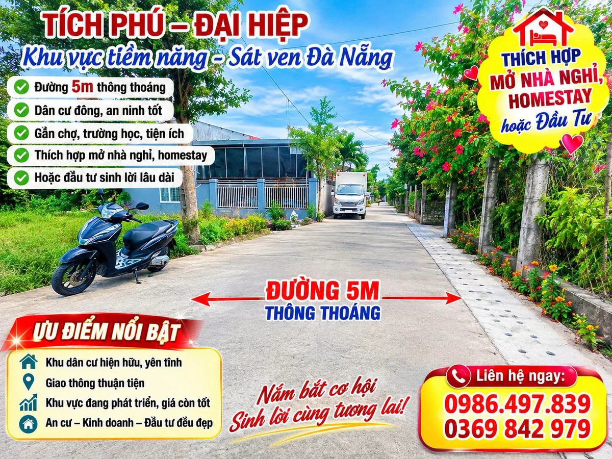 Bán lô đất 225m² Tích Phú, Đại Hiệp, Quảng Nam 1.1 tỷ - Ảnh 1