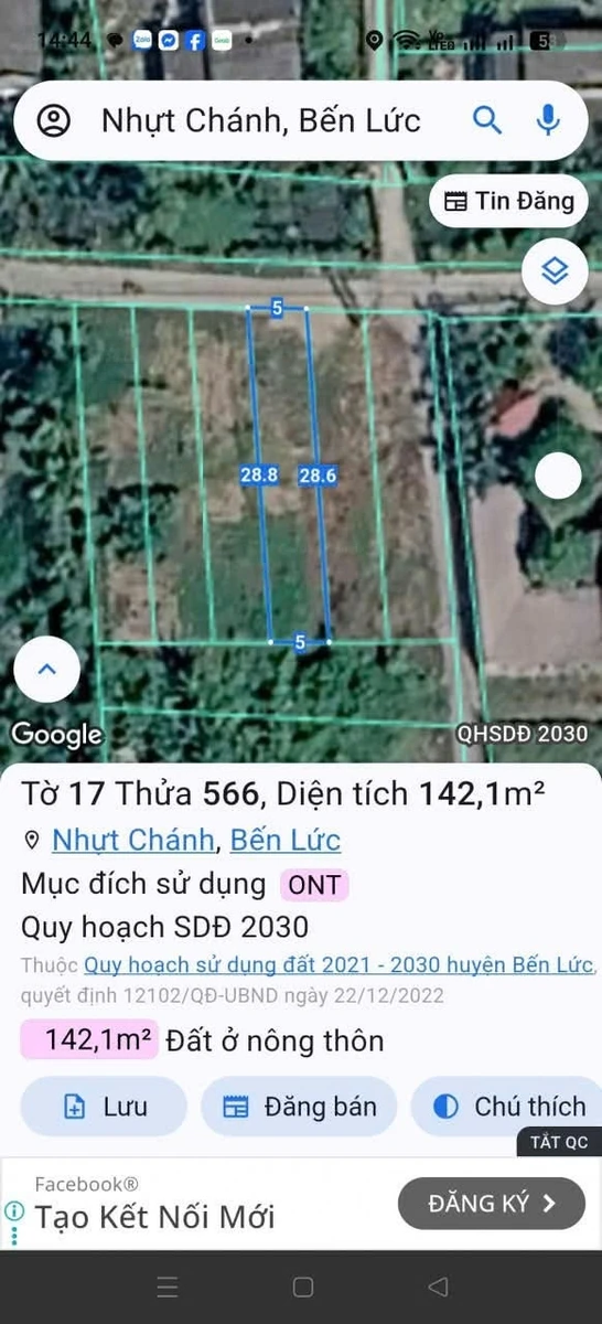 Bán đất thổ cư 5x28m (140m2) mặt tiền đường đan xe tải, Nhựt Chánh, Bến Lức, Long An - Ảnh thu nhỏ 5