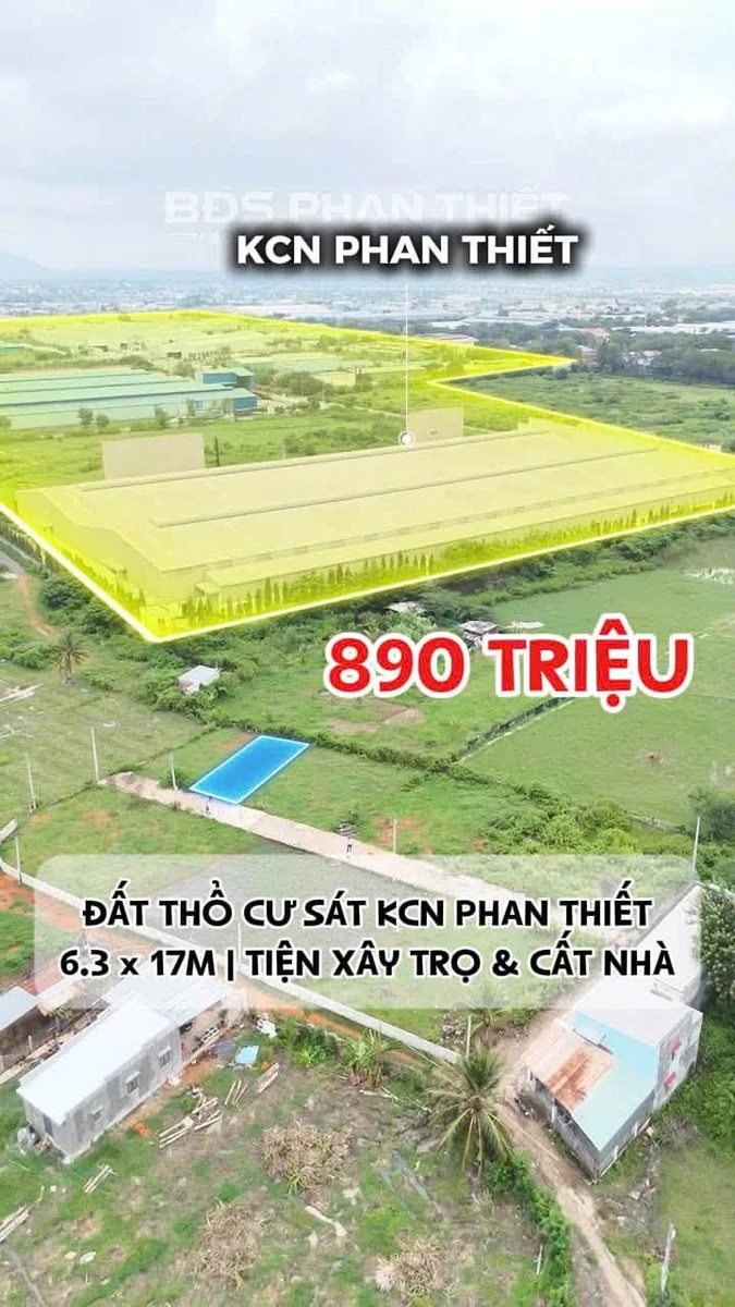 Bán đất 6.3 x 17m sát KCN Phan Thiết 890 triệu - Ảnh 1