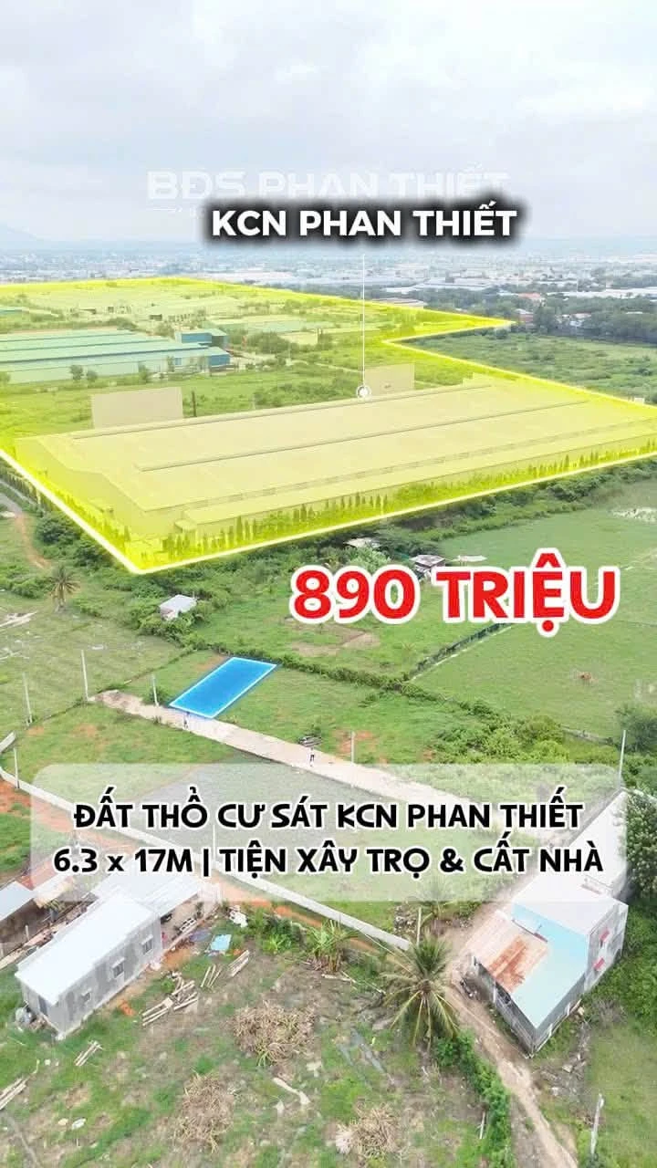 Bán đất 6.3 x 17m sát KCN Phan Thiết 890 triệu - Ảnh 1