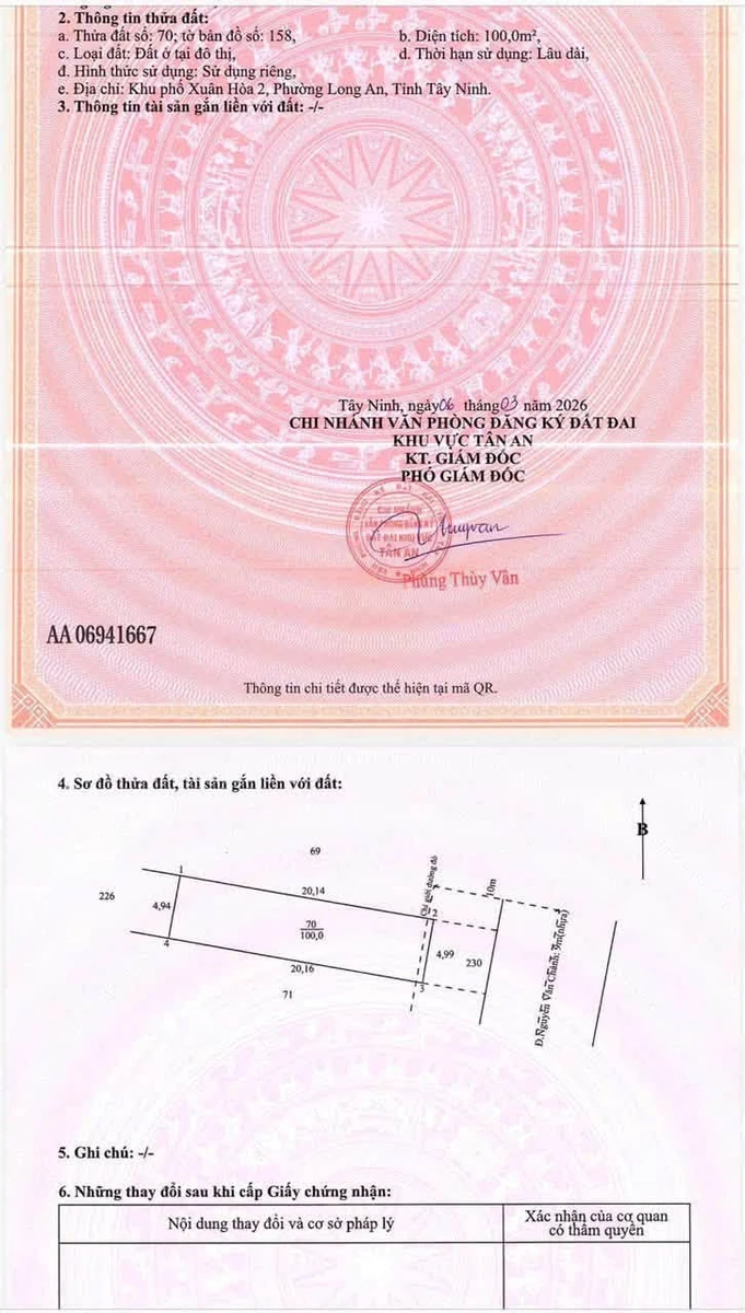 Bán đất mặt tiền đường Nguyễn Văn Chánh, 192,5m2, giá 1,35 tỷ, phường Long An, Tây Ninh - Ảnh thu nhỏ 5